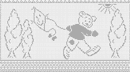 Fillet crochet pattern+curtain+motive+teddy bear